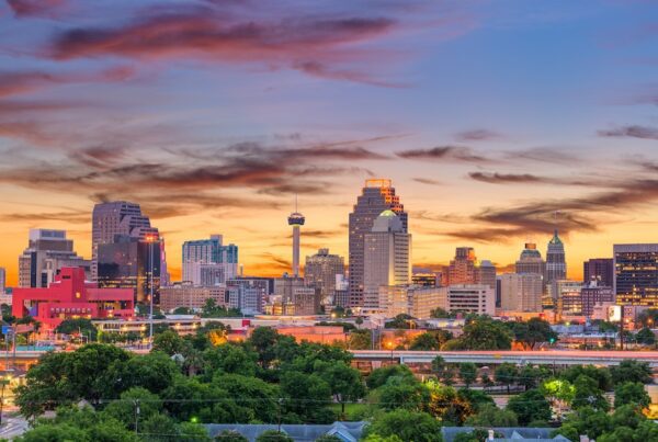 San Antonio, Texas, USA downtown skyline.